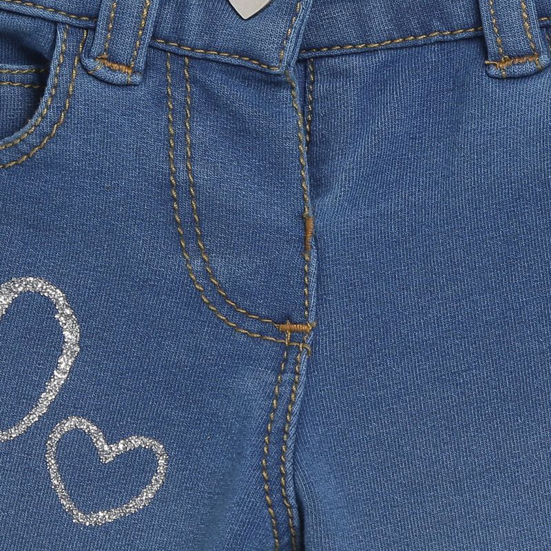 Girls Medium Blue Long Knitted Trousers image number null