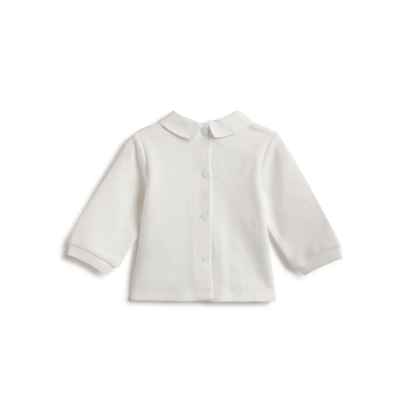 Boys White Embroidered Smock with Leggings image number 1