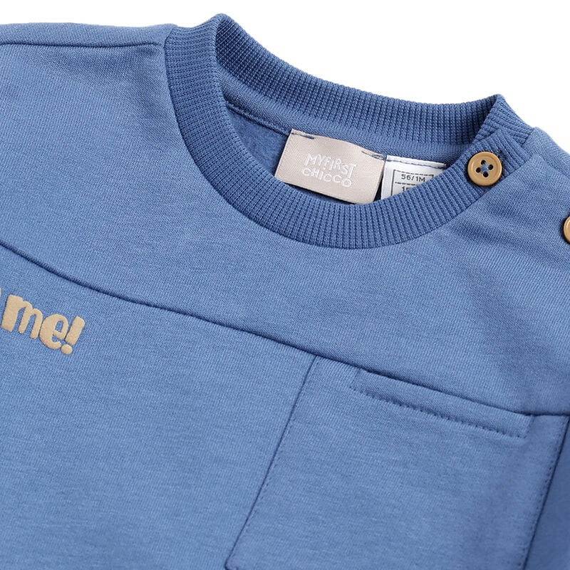 Boys Blue Printed Sweatshirt image number 2