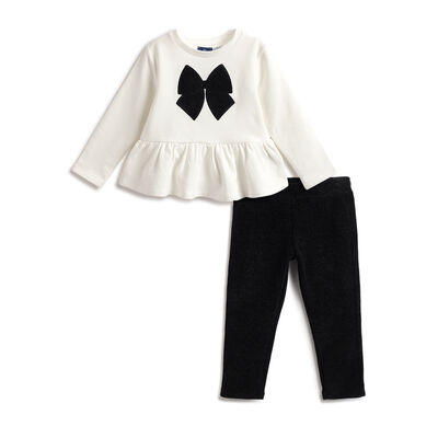 Girls White Top with Black  Legging