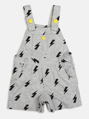 Boys Medium Grey Knitted Short Dungaree