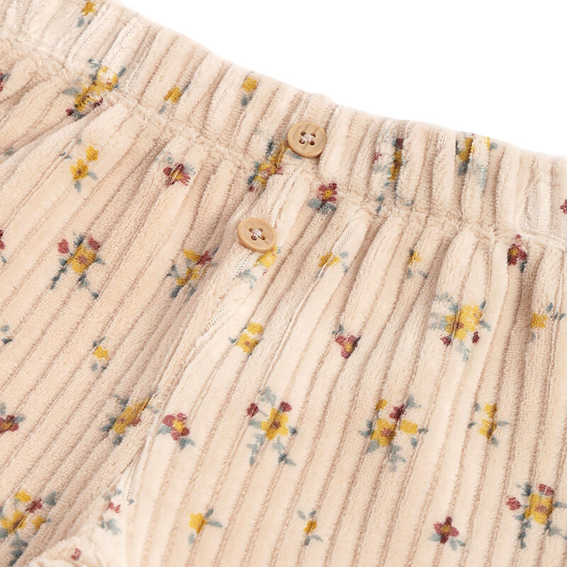 Girls Beige Floral Printed Joggers image number 2