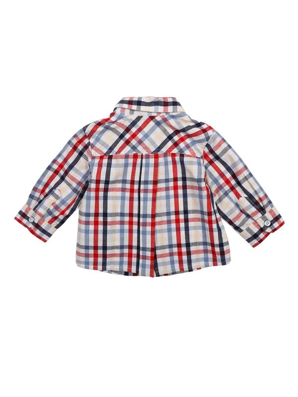 Boys White & Red Long Sleeve Woven Shirt image number 1