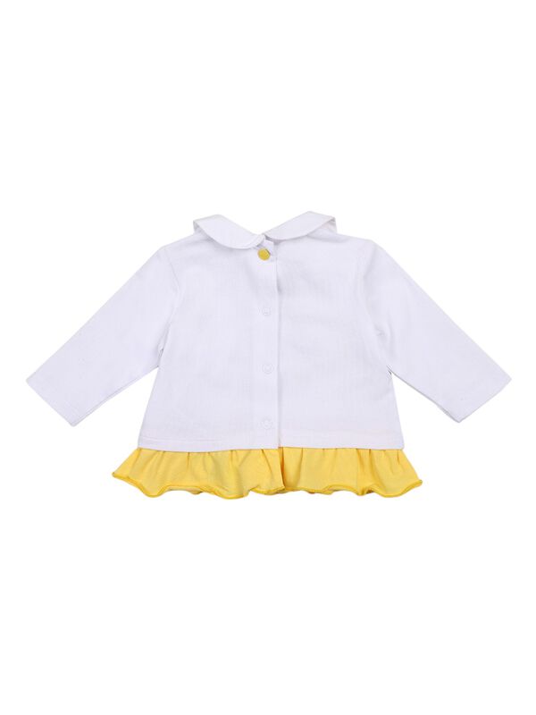 Girls White & Yellow Printed Smock with Legging image number 1