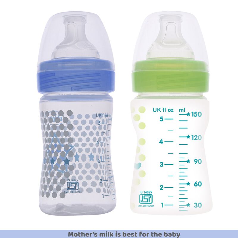 Well-Being Bi-Pack Feeding Bottle (150ml, Slow) (Pink Green) image number 2