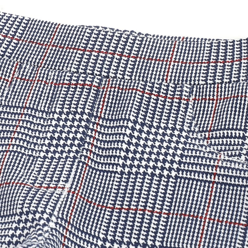 Girls Dark Blue Checked Trousers image number 2