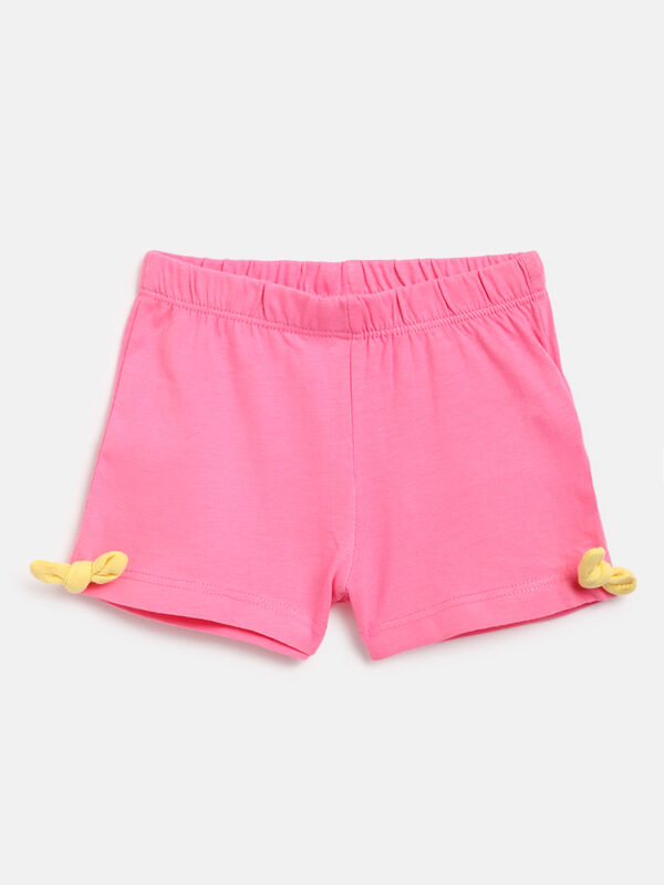 Girls Medium Pink T-shirt with Shorts image number null