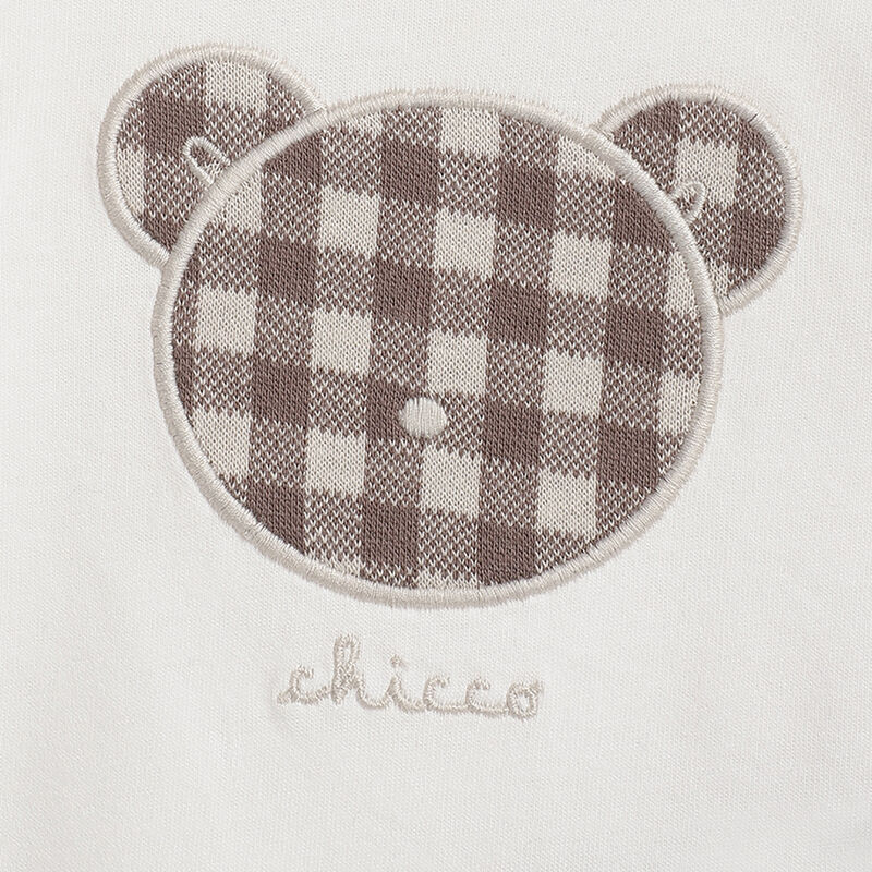 Boys White and Brown Applique T-shirt with Long Trouser image number 7