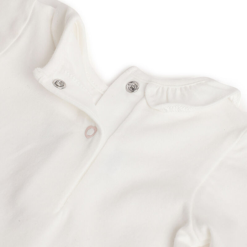 Girls White Applique Long Sleeve T- Shirt image number 3