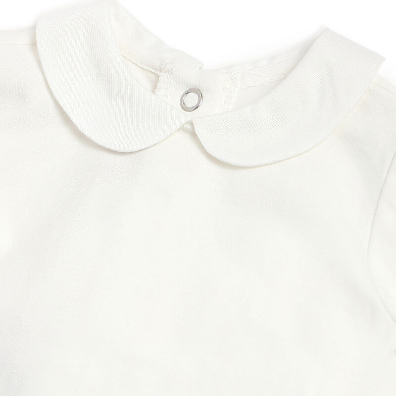 Girls White Top with Beige dress image number 6