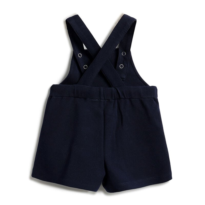 Girls Navy Embellished Short Dungaree image number 1