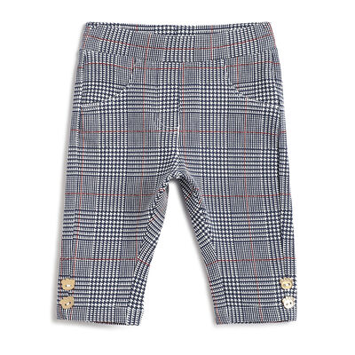 Girls Dark Blue Checked Trousers