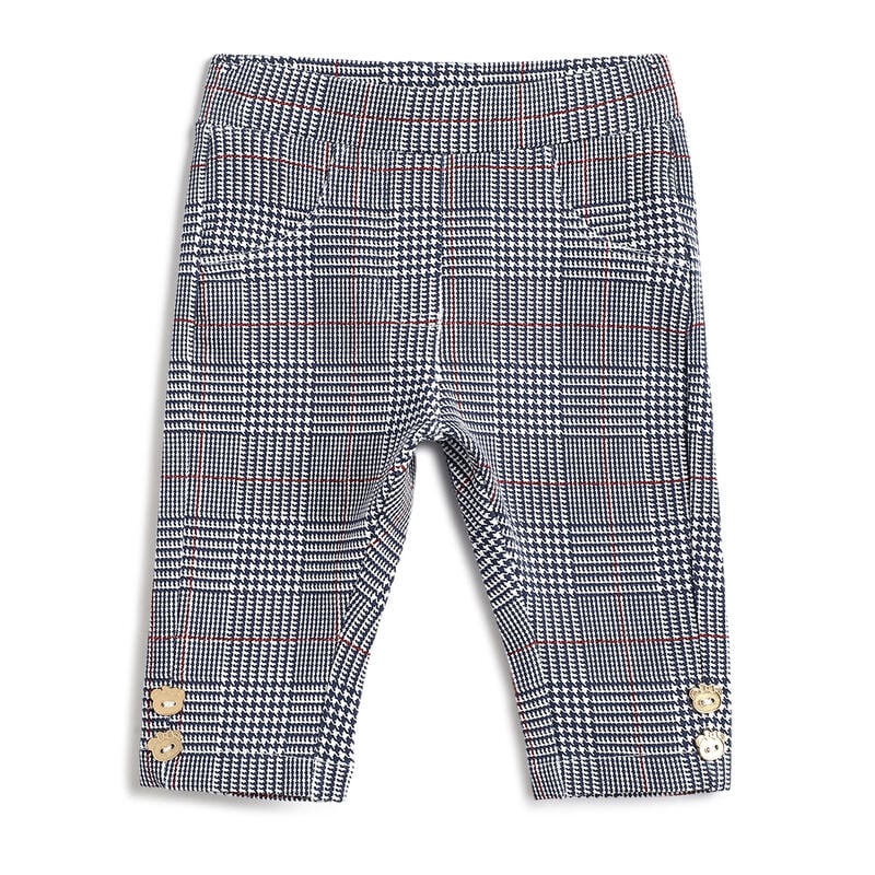 Girls Dark Blue Checked Trousers image number 0