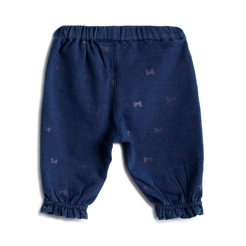 Girls Medium Blue Printed Trousers image number 1