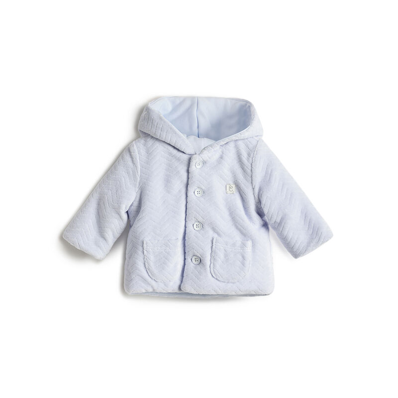 Boys Blue Self Design Jacket image number 1