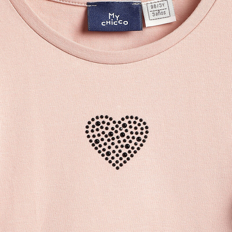 Girls Medium Pink Self Design Long Sleeve T- Shirt image number 3