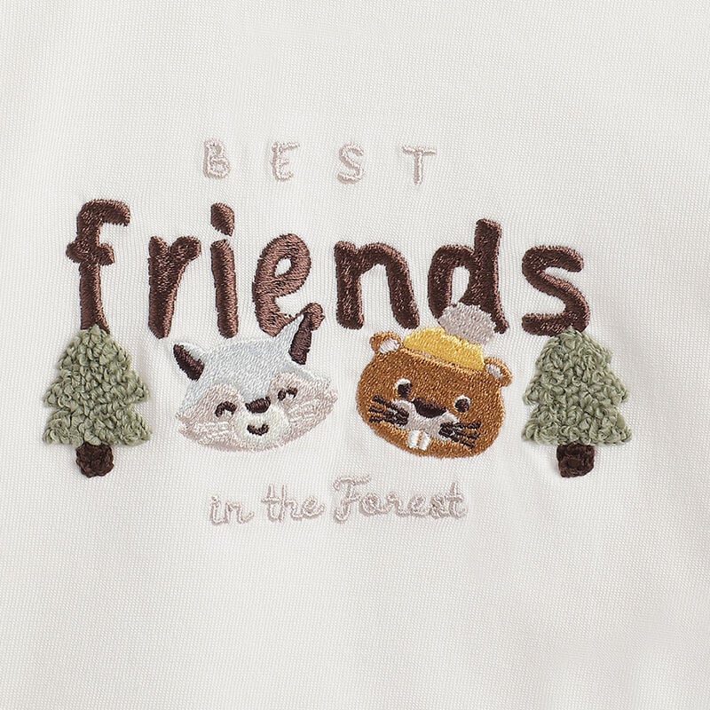 Boys White Applique Long Sleeve T- Shirt image number 4