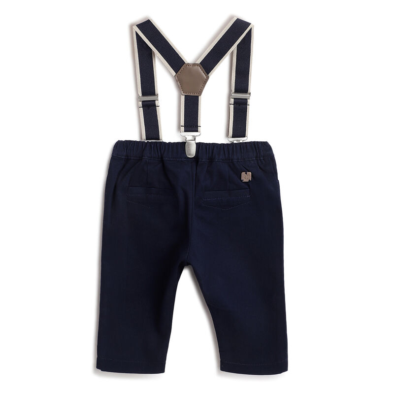 Boys Dark Blue Solid Trousers image number 1