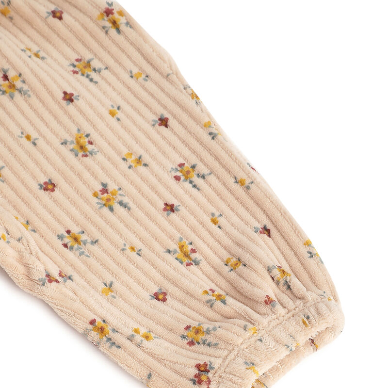 Girls Beige Floral Printed Joggers image number 3