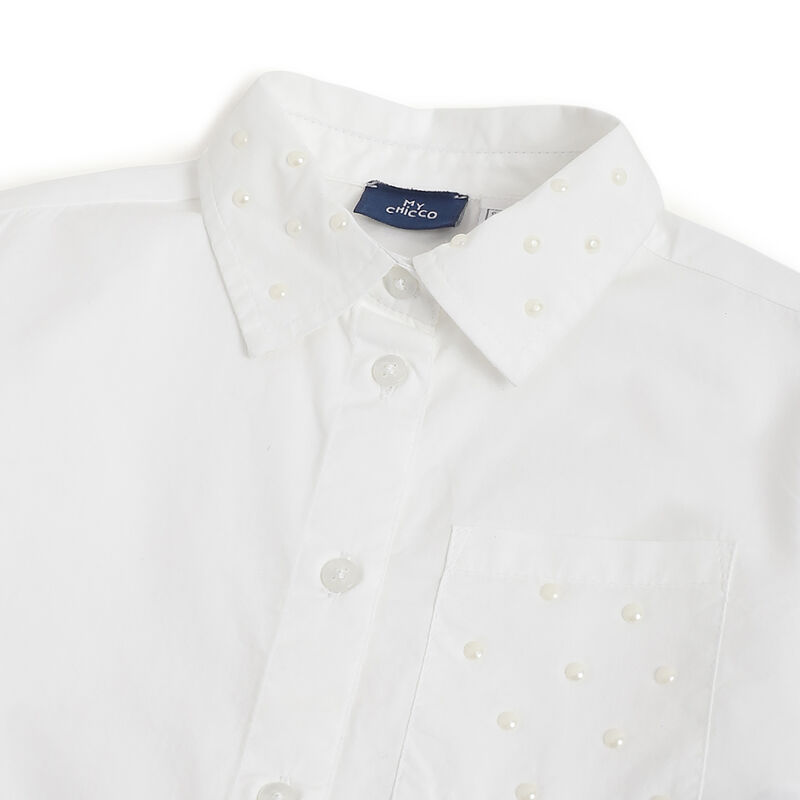 Girls White Embellished Long Sleeve Shirt image number 2