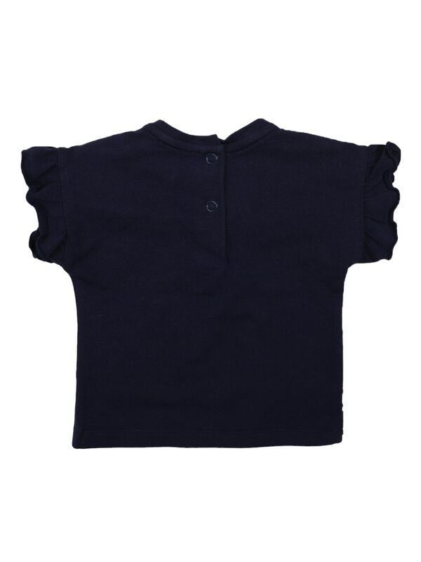 Girls Medium Blue Short Sleeve Knitted T- Shirt image number 1
