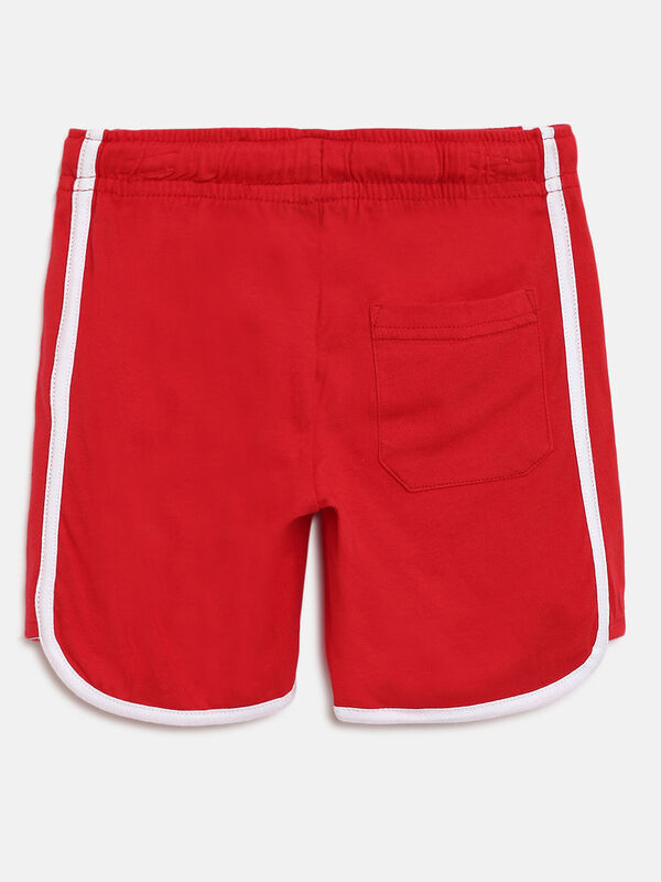 Boys Medium Red Knitted Shorts image number null