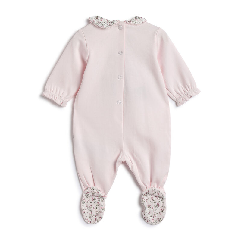 Girls Light Pink Embroidered Leg Opening Babysuit image number 1