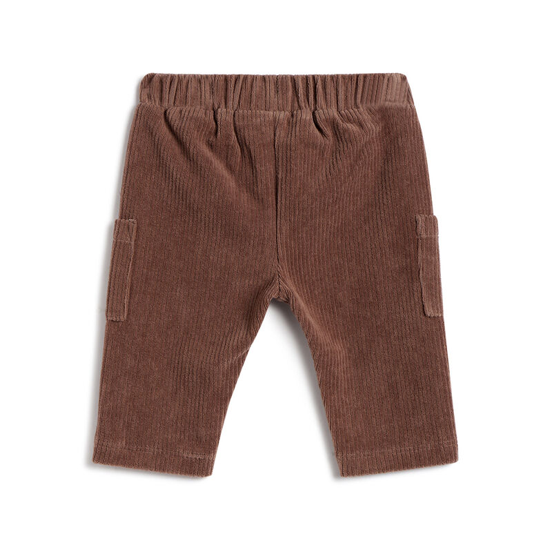 Boys Medium Brown Solid Trousers image number 1