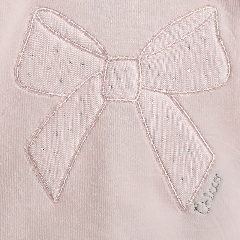 Girls Pink Self Design Smock with Leggings image number 7