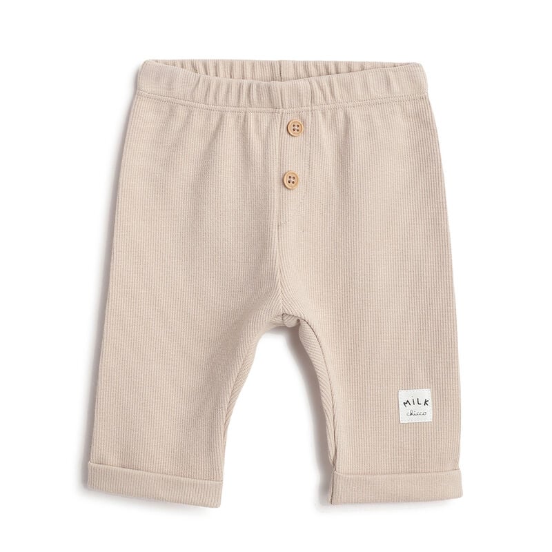 Infants White Sweatshirt with Beige Trouser image number 2