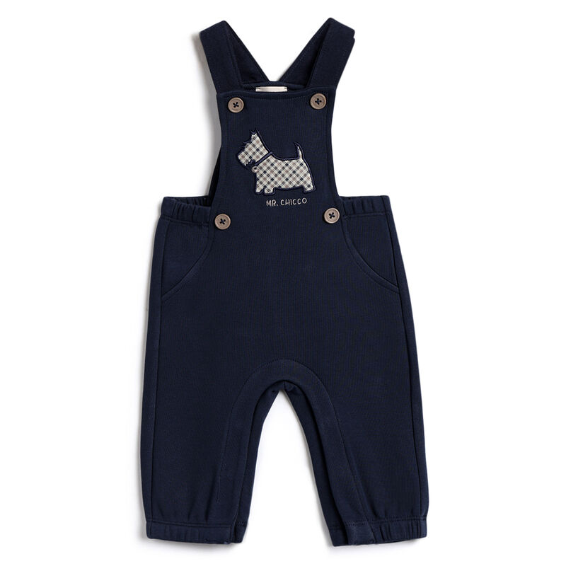Boys Navy Applique Long Dungaree image number 0