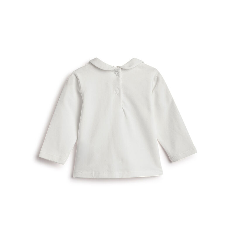 Girls White and Brown Embellished T-shirt with Dress image number 3