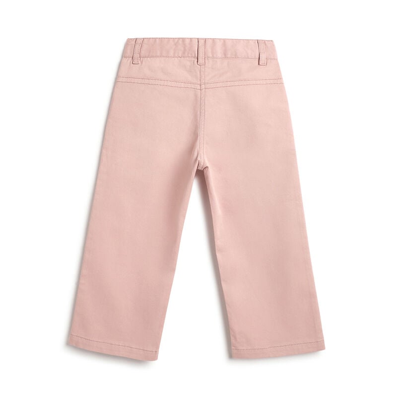 Girls Medium Pink Solid Trousers image number 1