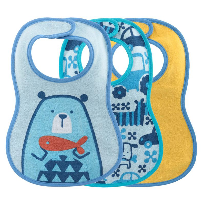 Easy Meal Bib (6m+) (Assorted-Blue) (3 Pcs) image number null