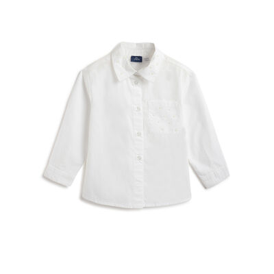 Girls White Embellished Long Sleeve Shirt