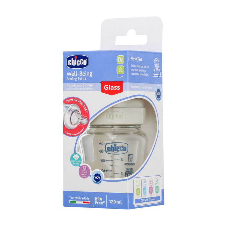 Well-Being Glass Feeding Bottle (120ml, Slow Flow) (Neutral) image number 5