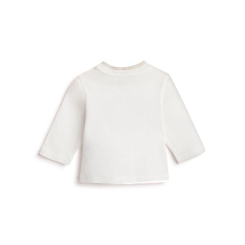 Boys White and Brown Applique T-shirt with Long Trouser image number 1