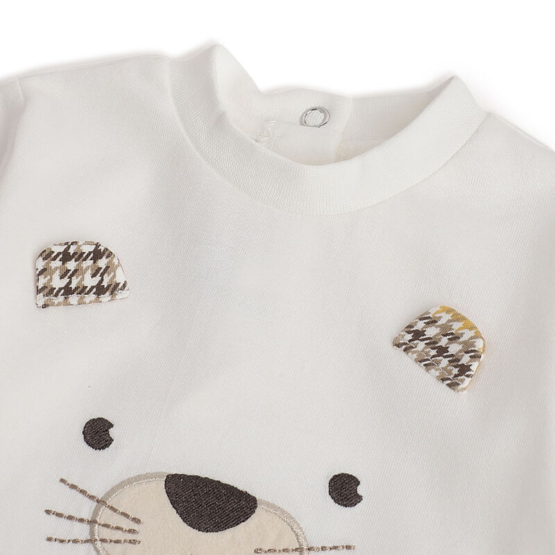 Boys White Applique Long Sleeve T- Shirt image number 2