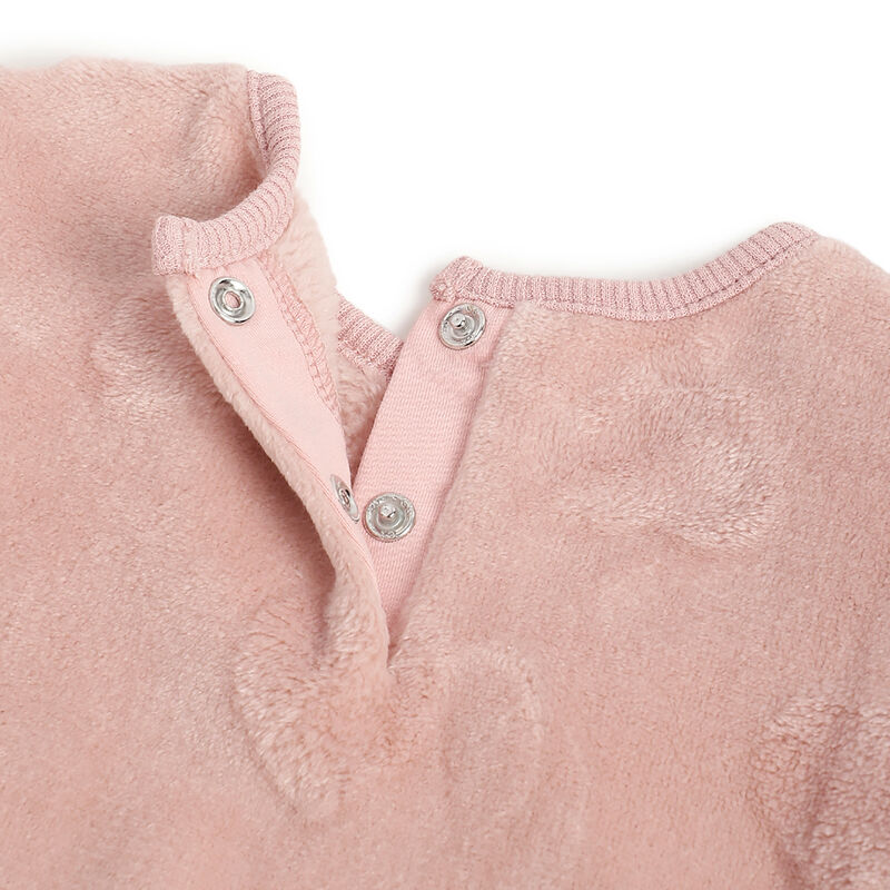 Girls Medium Pink Self Design Sweatshirt image number 3