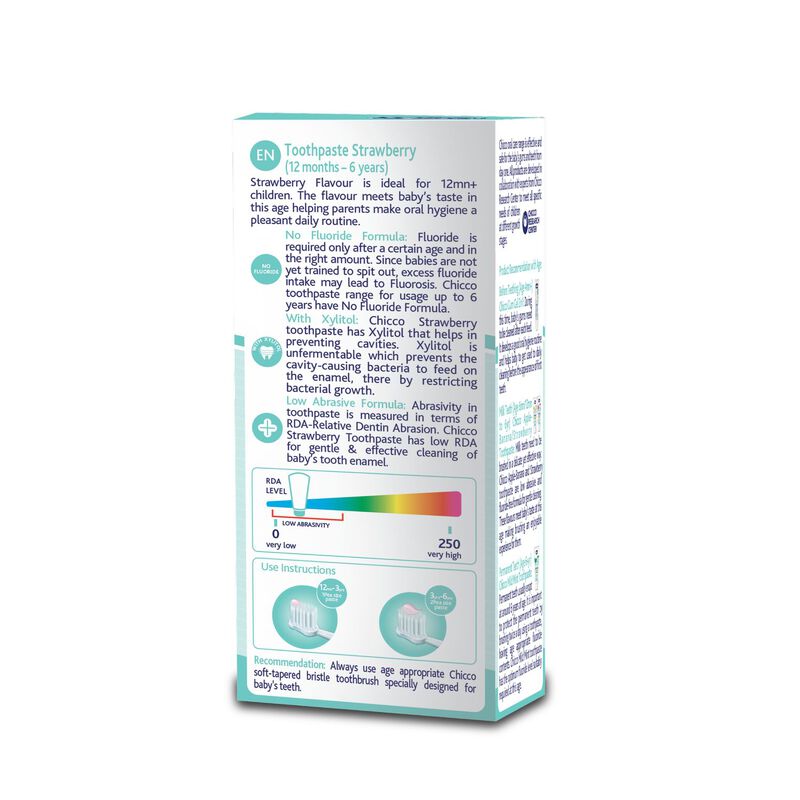 Tooth Paste Strawberry No Fluoride (1Y-6Y) (50g) image number 2