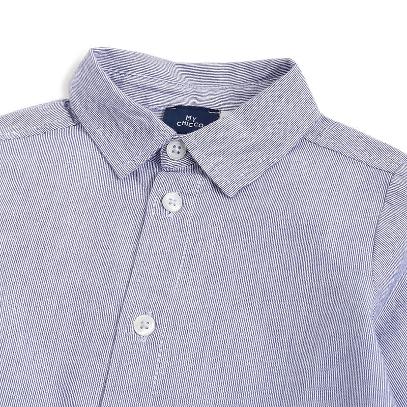 Boys Blue Solid Long Sleeve Shirt image number 2