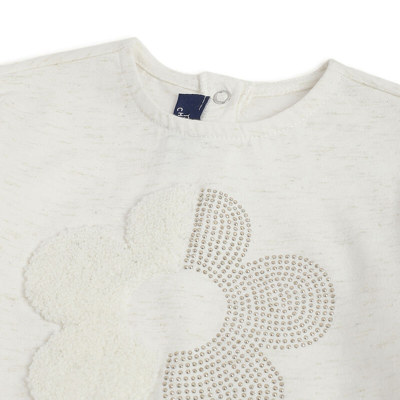 Girls White Embellished Long Sleeve T- Shirt image number 2
