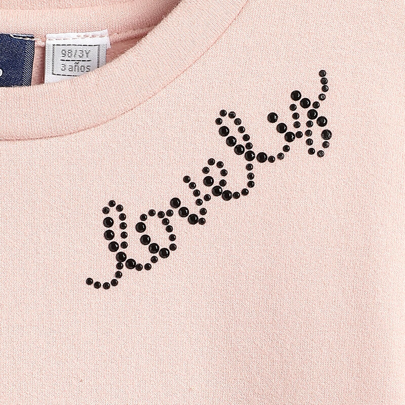 Girls Medium Pink Polka Dot Long Sleeve Dress image number 3