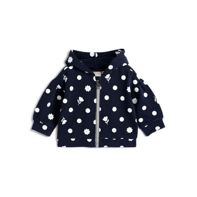 Girls Dark Blue Printed Sweatshirt