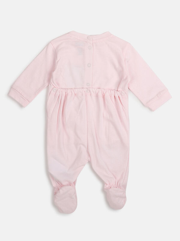 Girls Light Pink Nappy Opening Babysuit image number null