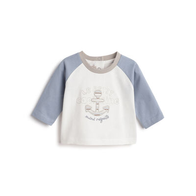 Boys White Graphic Printed Long Sleeve T- Shirt