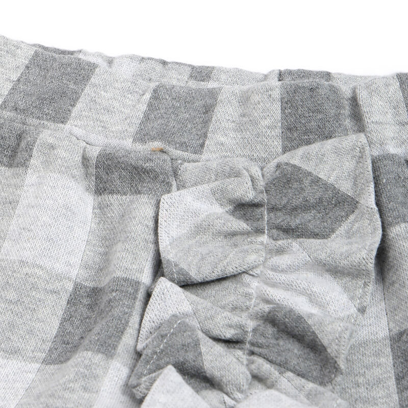Girls Medium Grey Checked Shorts image number 2