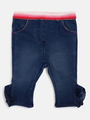 Girls Medium Blue Long Knitted Trouser
