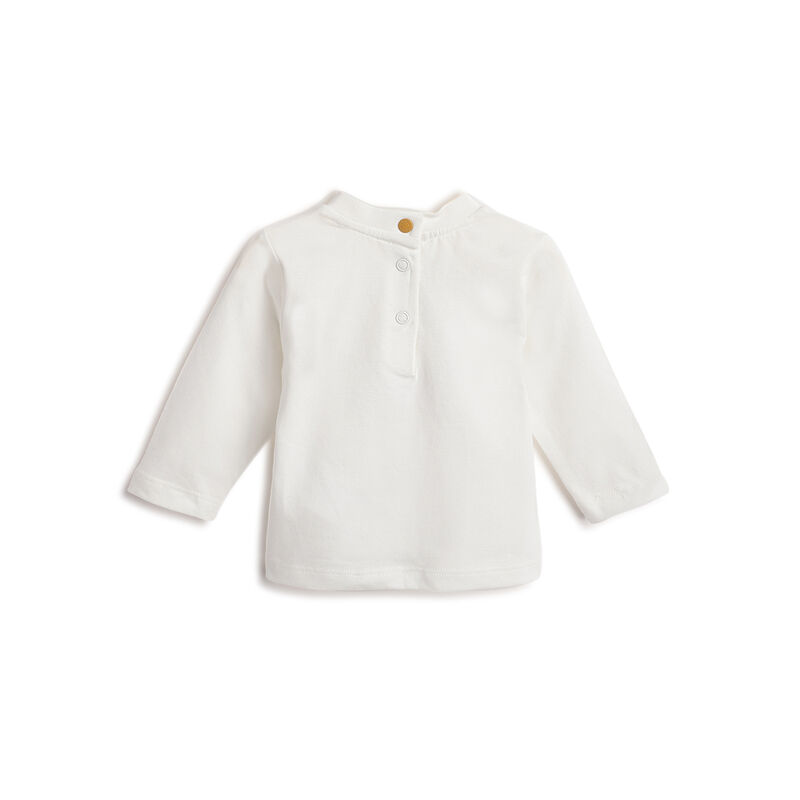 Boys White Applique Long Sleeve T- Shirt image number 1