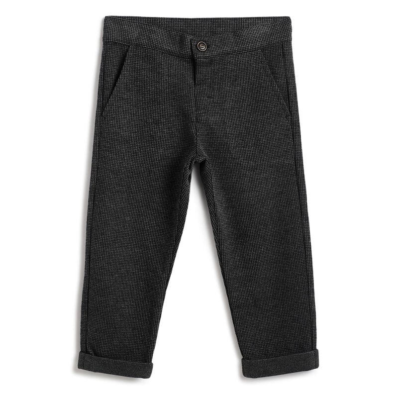 Boys Dark Grey Solid Trousers image number 0